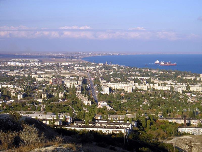 Панорамный вид города Феодосия с высоты