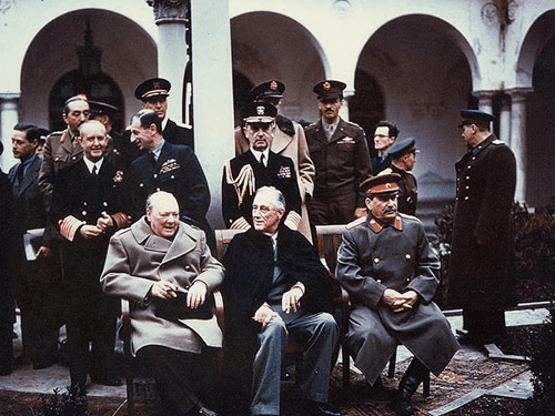 Главы государств Ялтинской конференции 1945 года в Ливадийском дворце